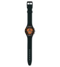 Reloj Swatch Caucho Negro. Naranja YMB4000