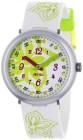 Reloj Swatch  Piel Blanca. Flores Verdes FCN007