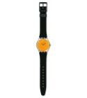 Reloj Swatch Plastico Negro. Esf.naranja GK357