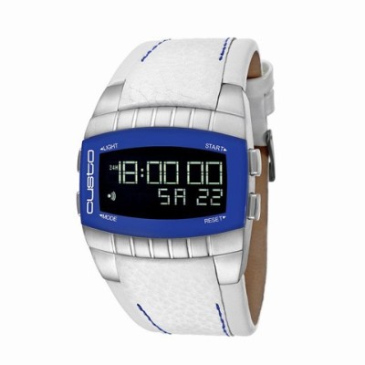 Reloj Custo H.cuero Blanco Esf Azul Digi CU035501