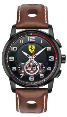Reloj Ferrari H.piel Marron.cja.negra 0830060