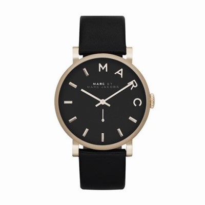 Reloj Marc Jacobs Piel Negra.c.dorada MBM1269