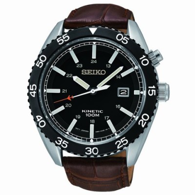 Reloj Seiko H.kinetic C. Marron E. Negra SKA617P2